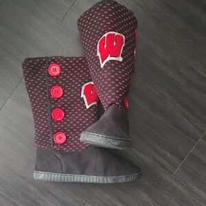 Wisconsin Badgers Hard Sole Slipper Boots